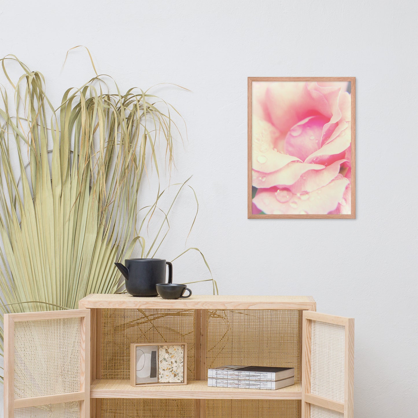 Softened Rose Floral Nature Photo Framed Wall Art Print
