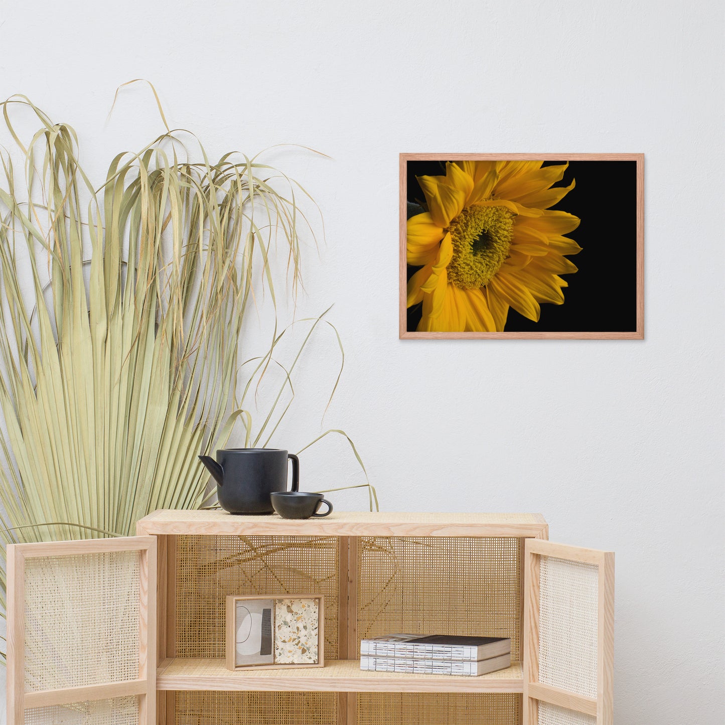 Sunflower from Left Floral Nature Photo Framed Wall Art Print