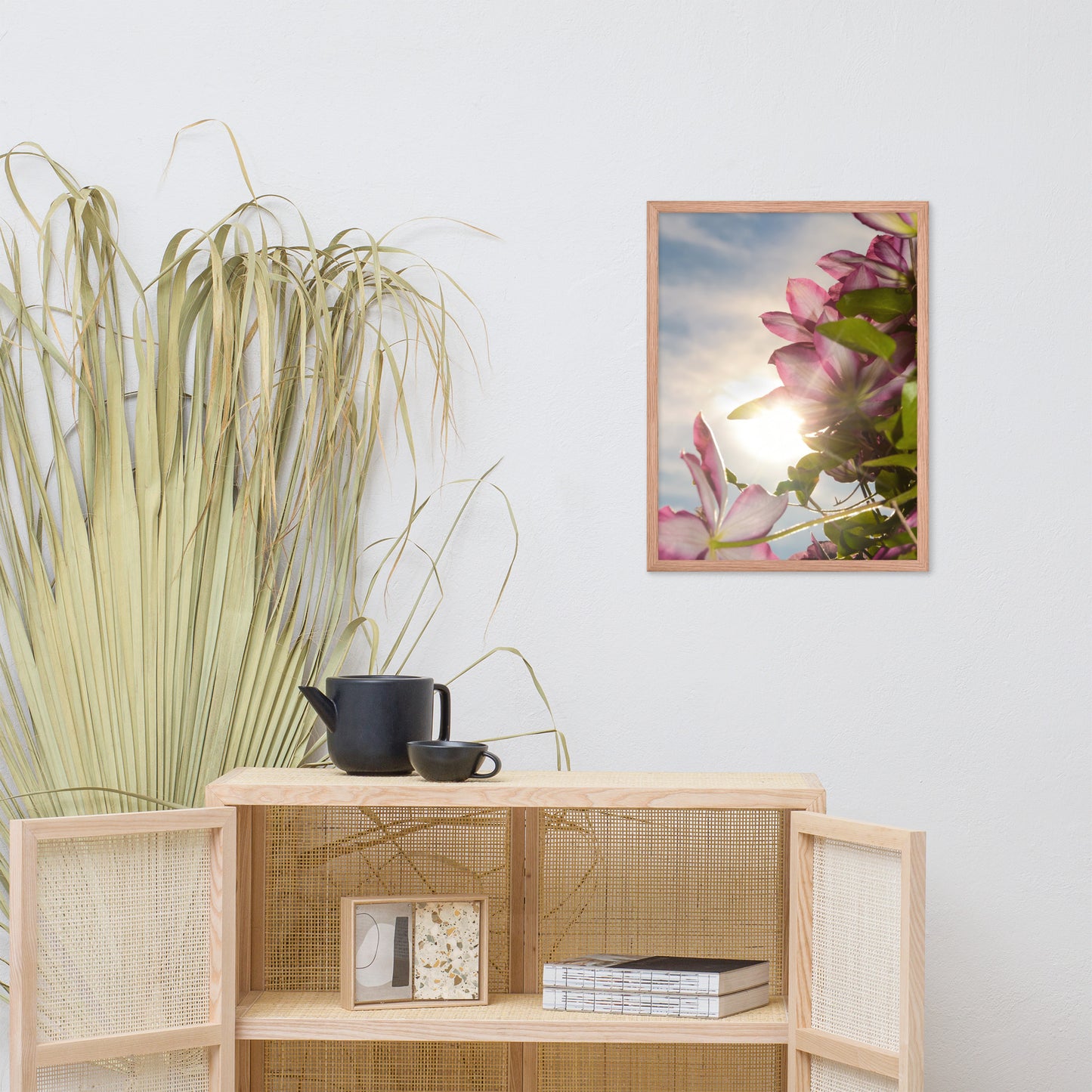 Towering Clematis Floral Nature Photo Framed Wall Art Print