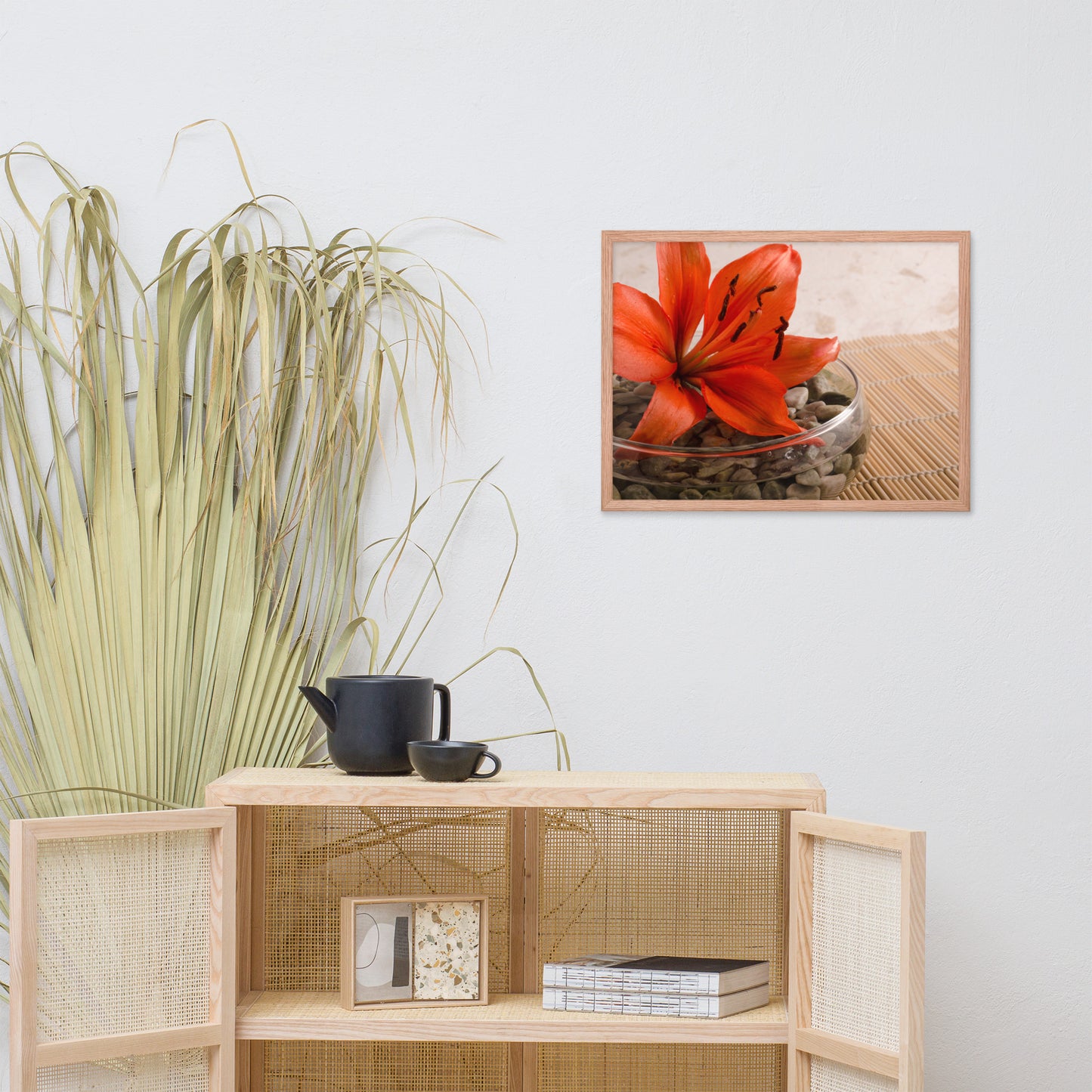 Tranquil Lily Floral Nature Photo Framed Wall Art Print