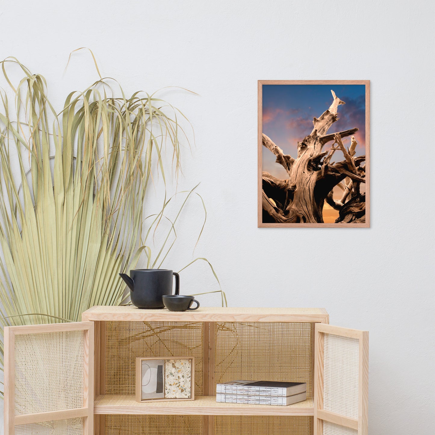 Wilted Cypress Tree and Sunrise Nature Photo Framed Wall Art Prints