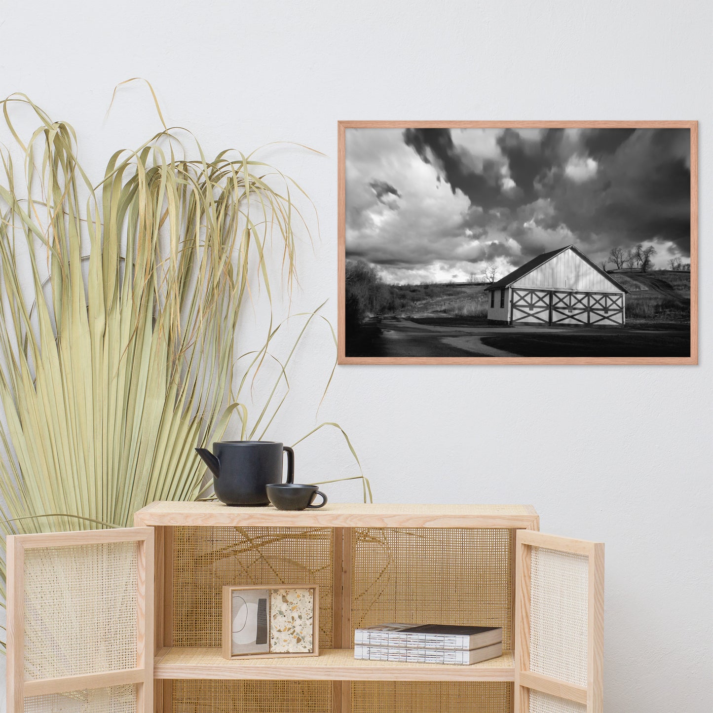 Home Decor Pictures Bedroom: Aging Barn in the Morning Sun in Black and White - Rural / Country Style Landscape / Nature Photograph Framed Wall Art Print - Wall Decor - Artwork