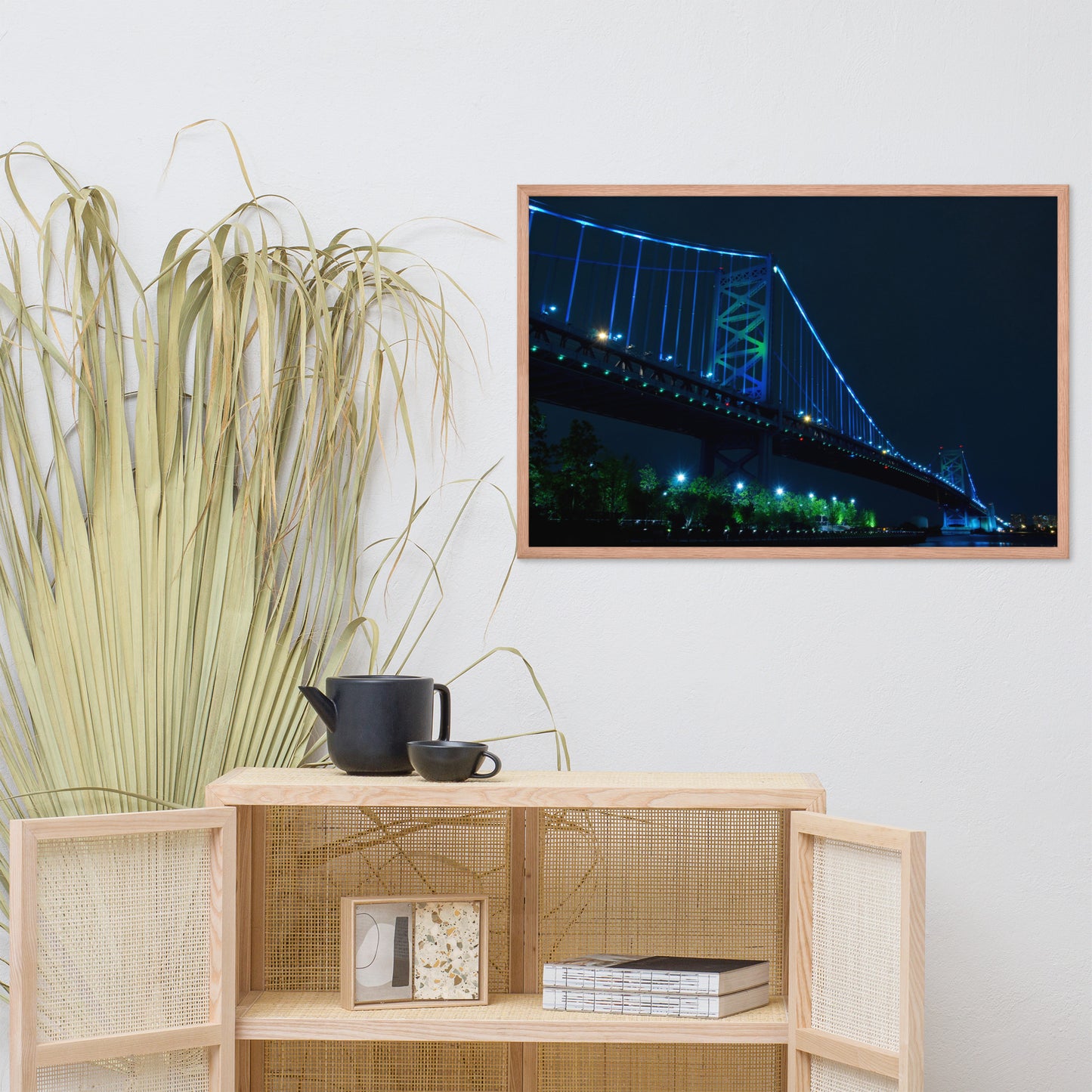 Ben Franklin Bridge Urban Landscape Photo Framed Wall Art Print