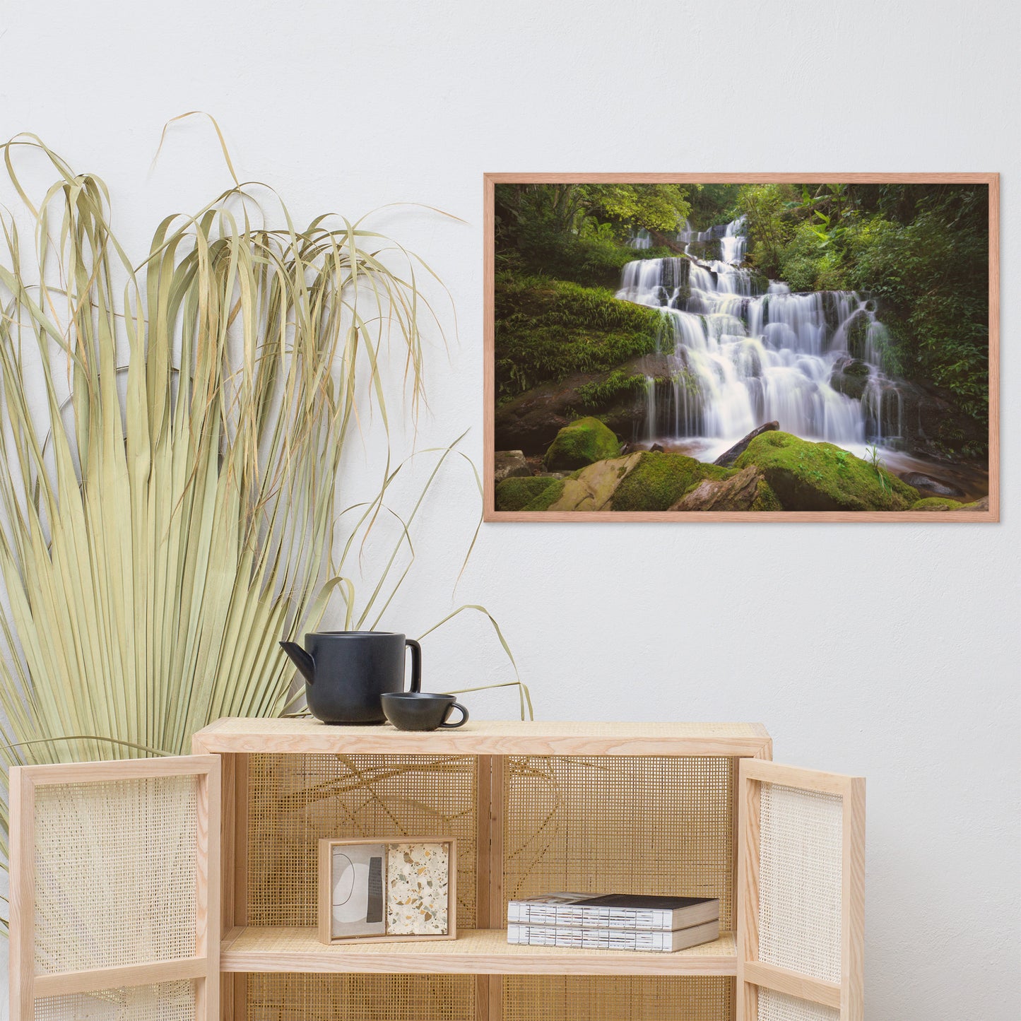 Cascading Water at Mun Daeng Waterfall Framed Wall Art Prints