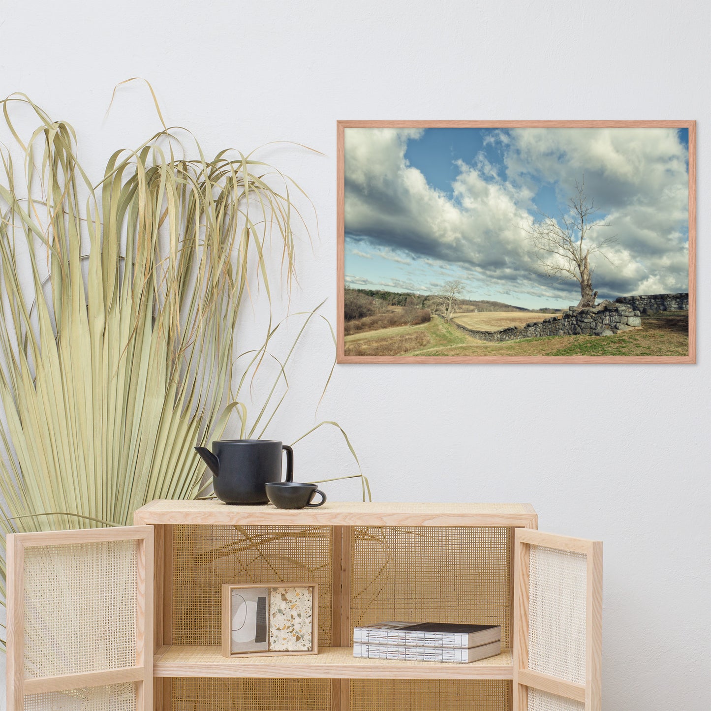Dead Tree and Stone Wall - Split Toned Framed Photo Wall Art Prints
