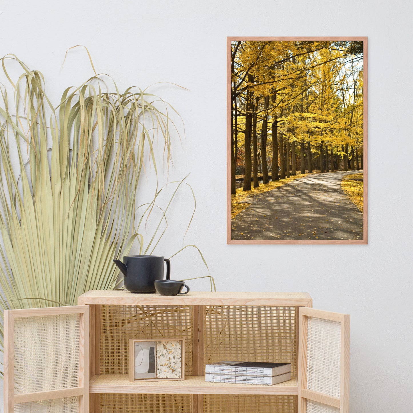 Fall Path Nature Landscape Framed Photo Paper Wall Art Prints