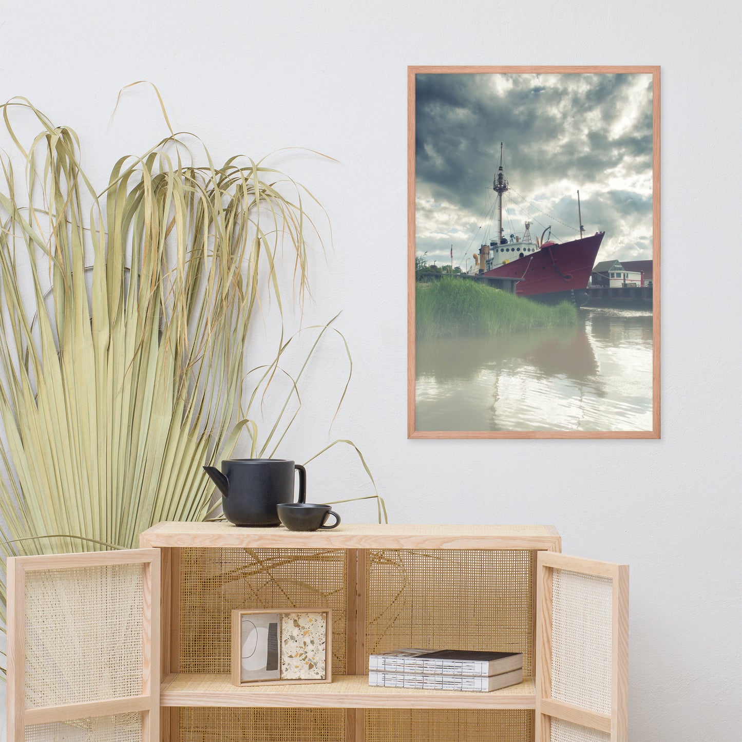 Foggy River Coastal Landscape Framed Photo Paper Wall Art Prints