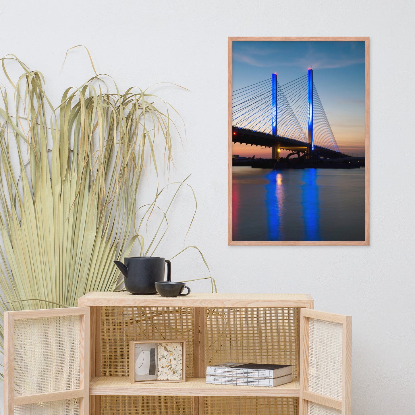 Indian River Bridge 2 Urban Landscape Photo Framed Wall Art Print