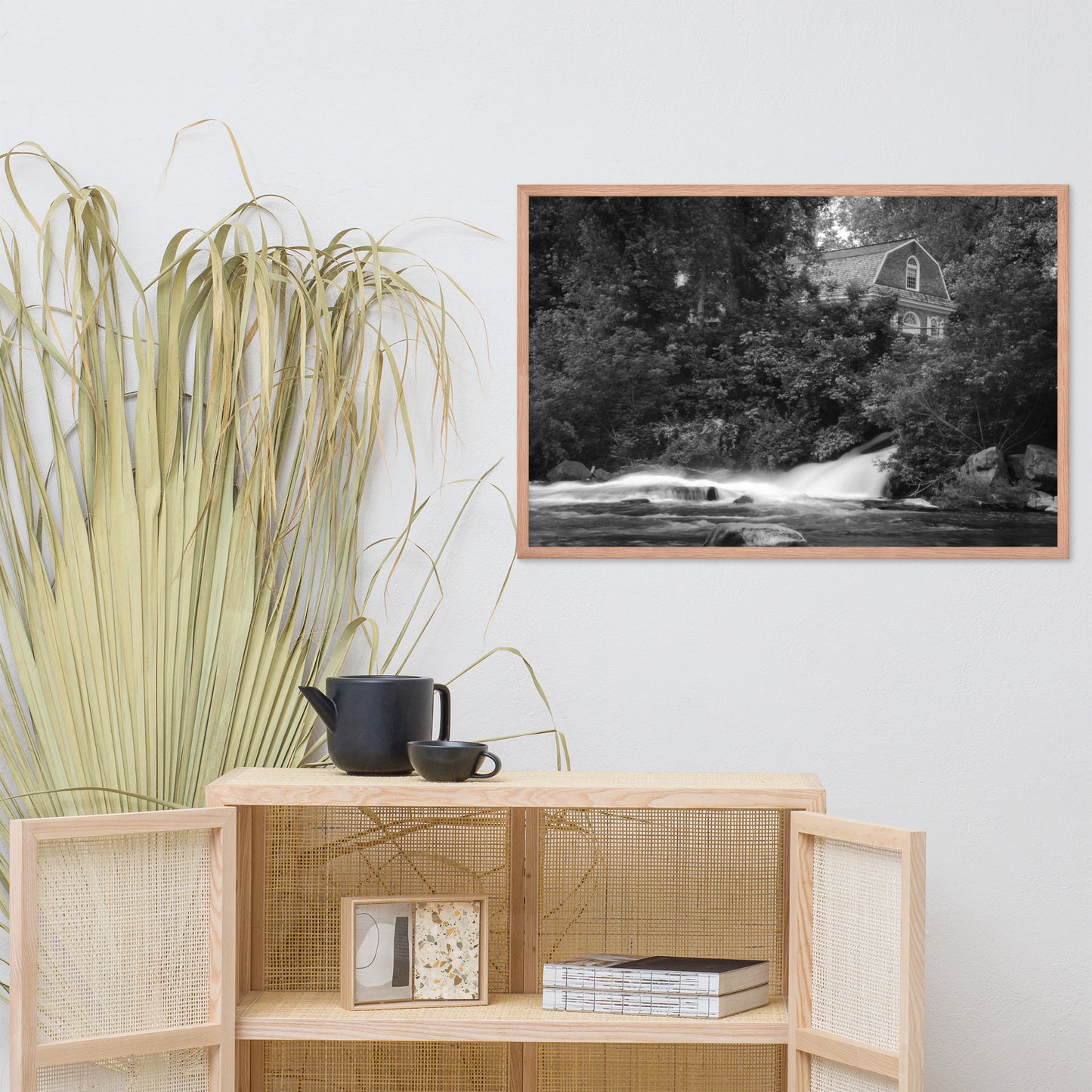 The Brandywine River and First Presbyterian Church Black & White Framed Photo Paper Wall Art Prints