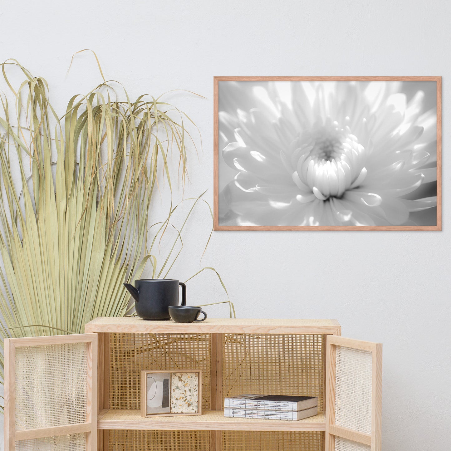 Infrared Flower 2 Black and White Floral Nature Photo Framed Wall Art Print