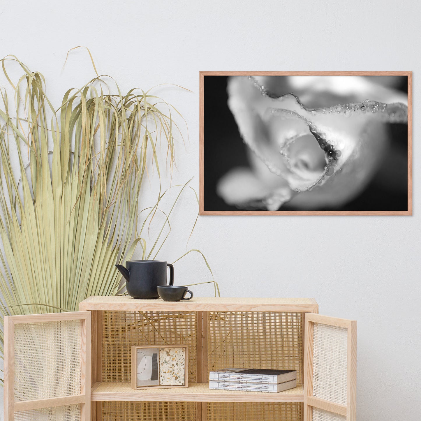 Infrared Rose Black and White Floral Nature Photo Framed Wall Art Print