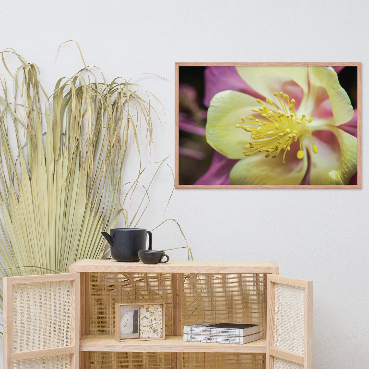 Delicate Columbine Floral Nature Photo Framed Wall Art Print