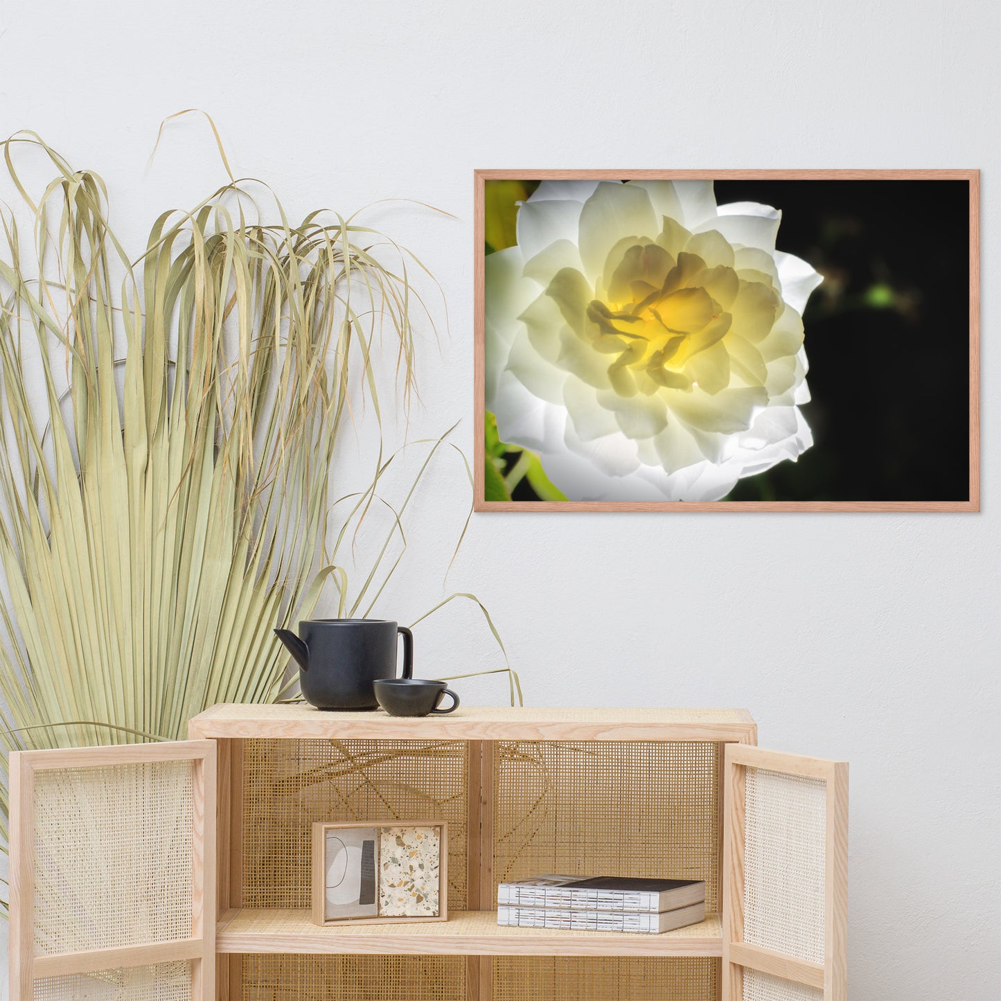 Glowing Rose 2 Floral Nature Photo Framed Wall Art Print