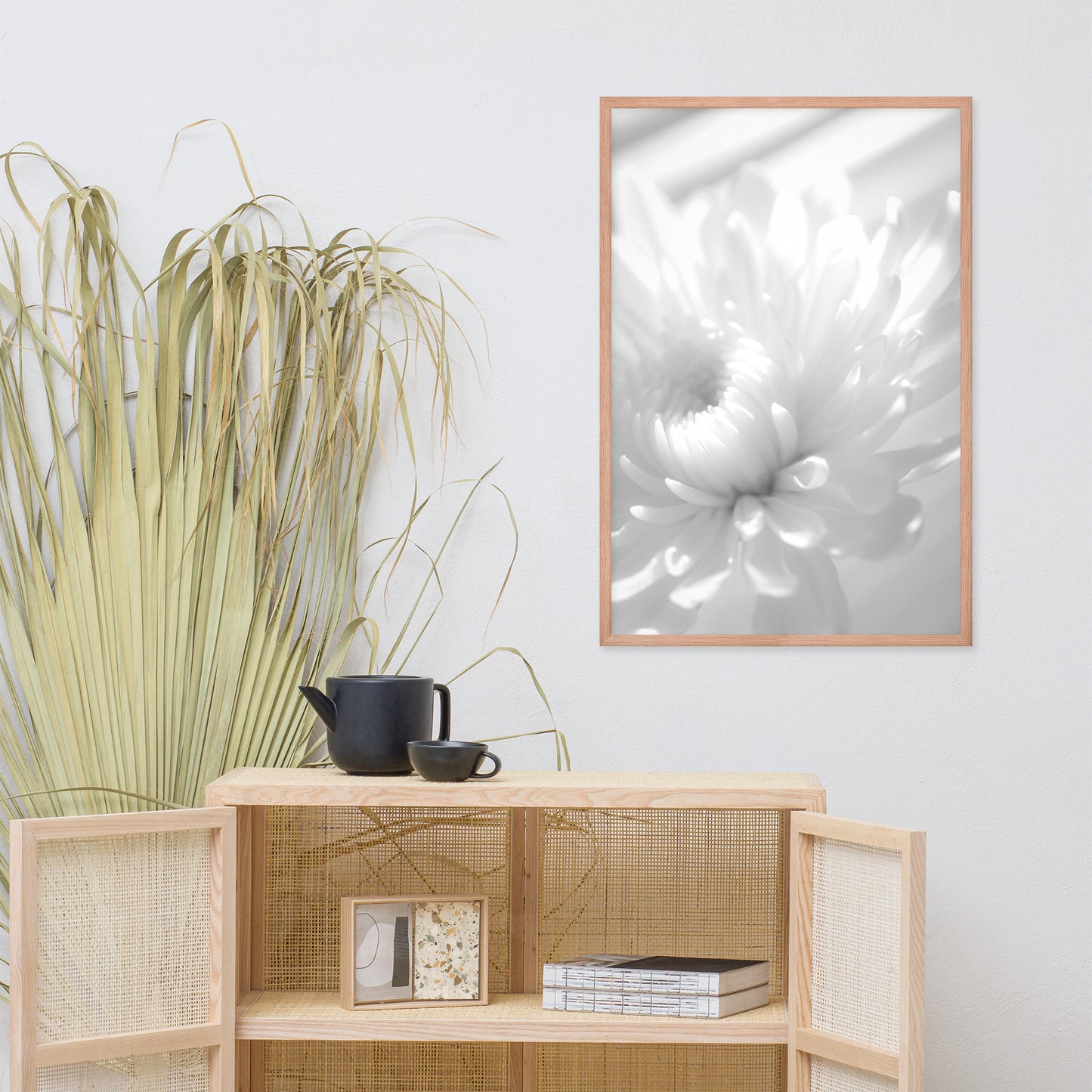 Infrared Flower Black and White Floral Nature Photo Framed Wall Art Print