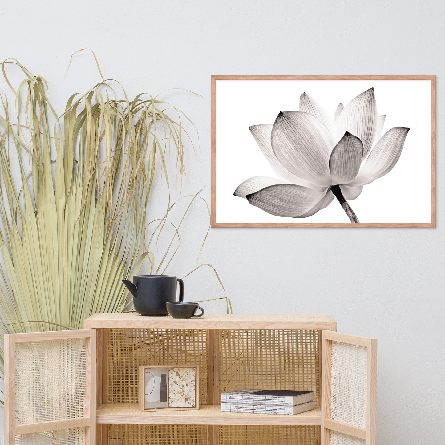 Lotus Flower Tinted Effect Floral Nature Framed Photo Paper Poster
