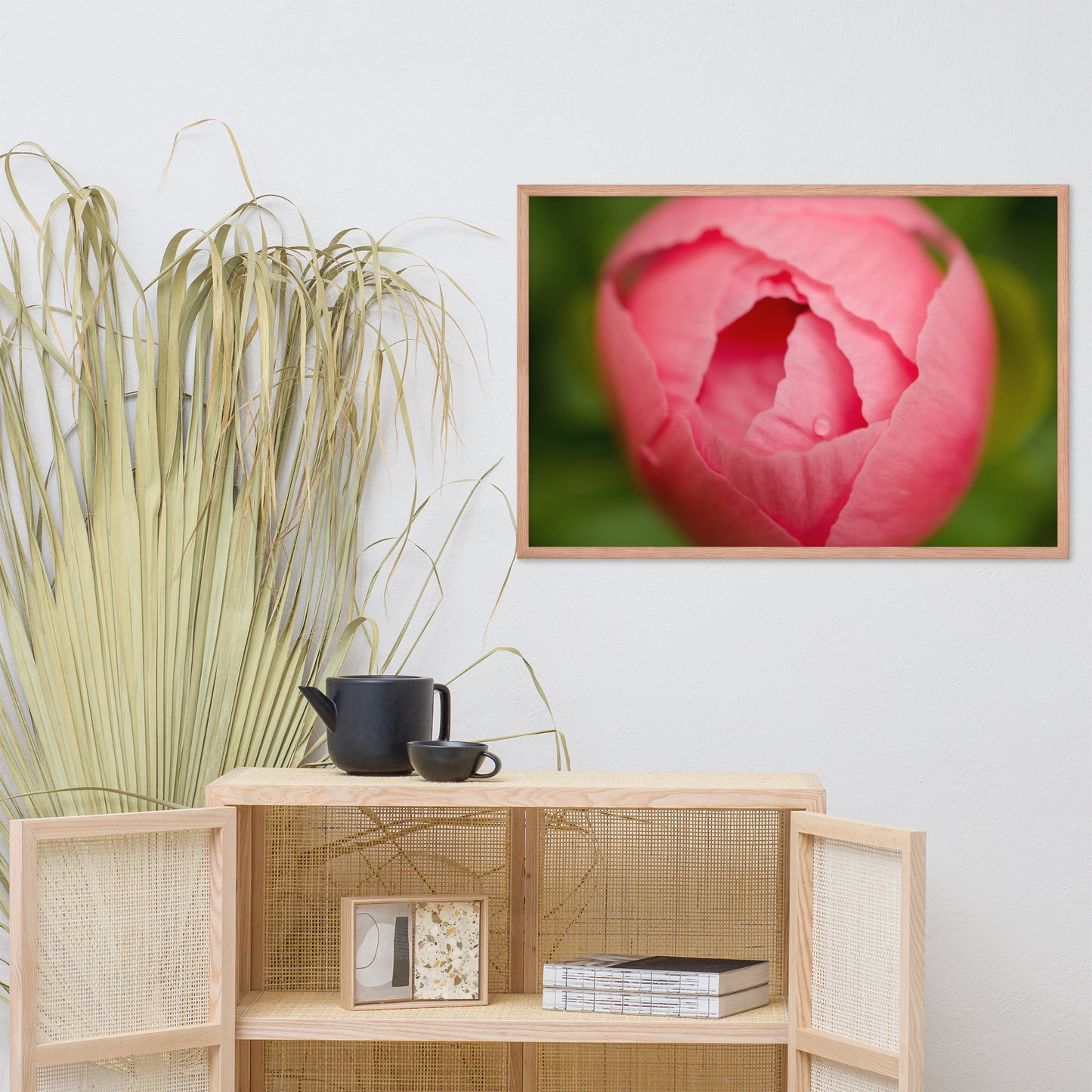 Peony Bud Floral Nature Photo Framed Wall Art Print