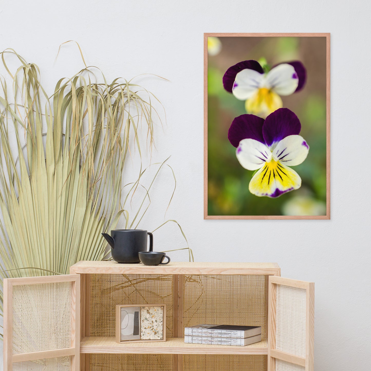 Pretty Little Violets Floral Nature Photo Framed Wall Art Print