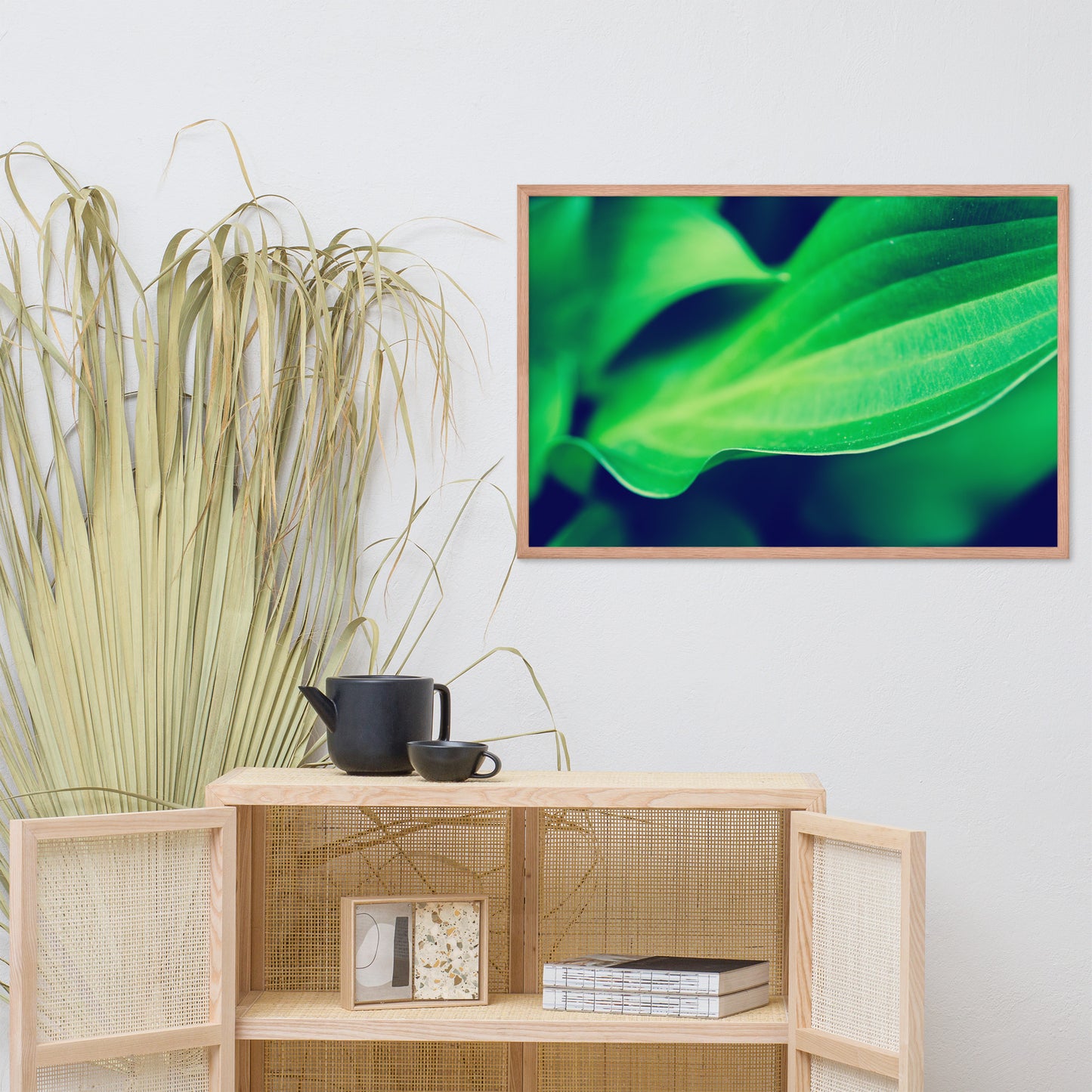 Mellow Hosta Leaves Botanical Nature Photo Framed Wall Art Print