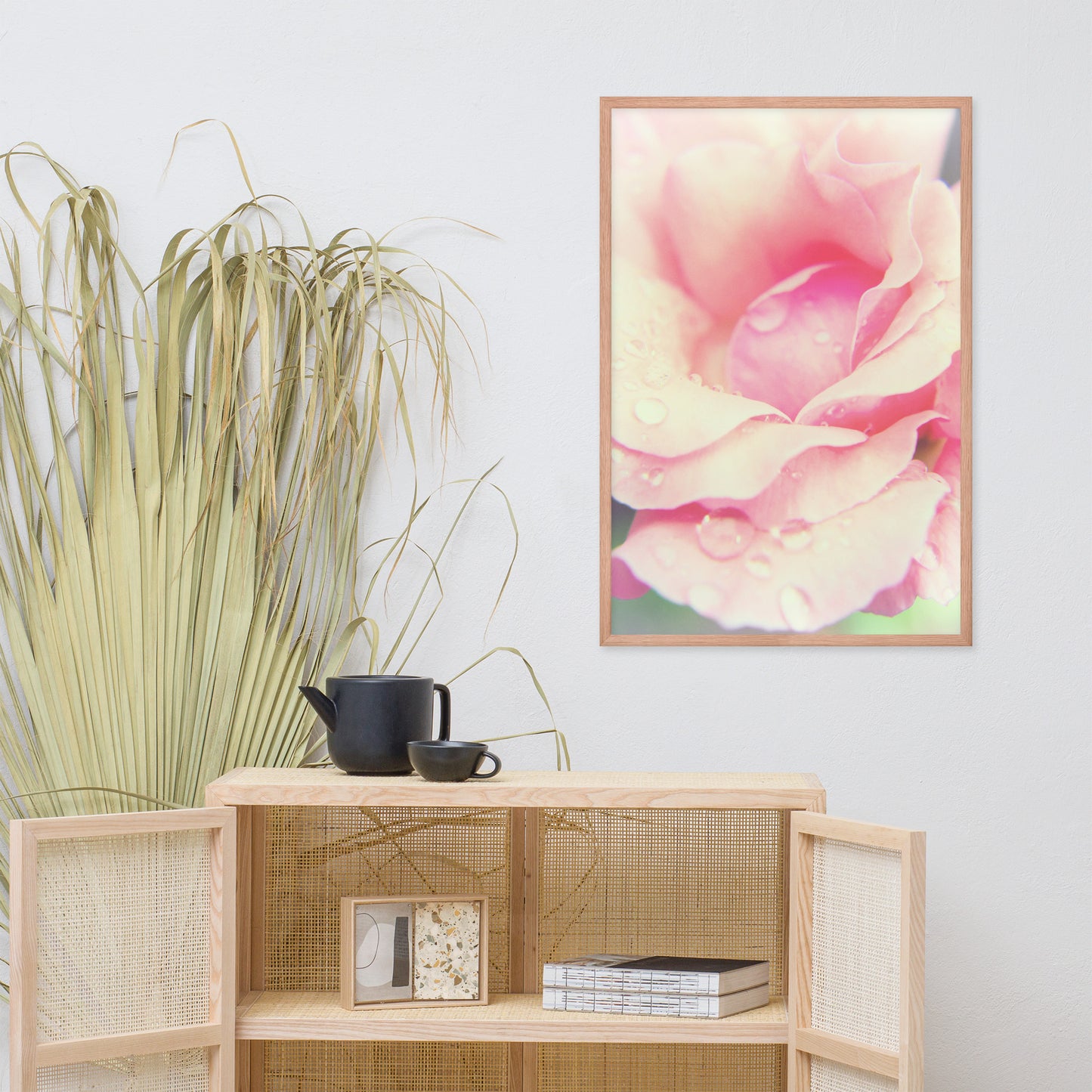 Softened Rose Floral Nature Photo Framed Wall Art Print