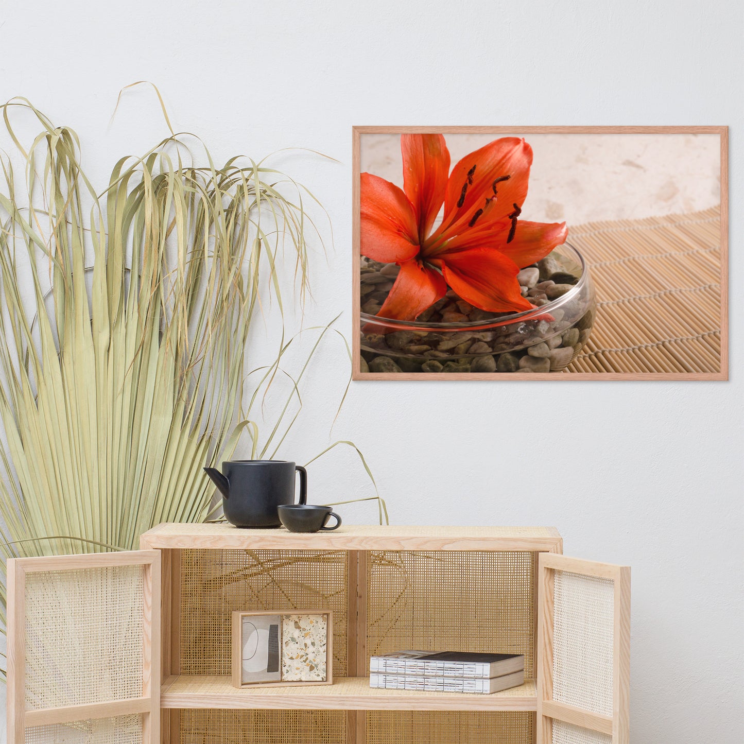 Tranquil Lily Floral Nature Photo Framed Wall Art Print