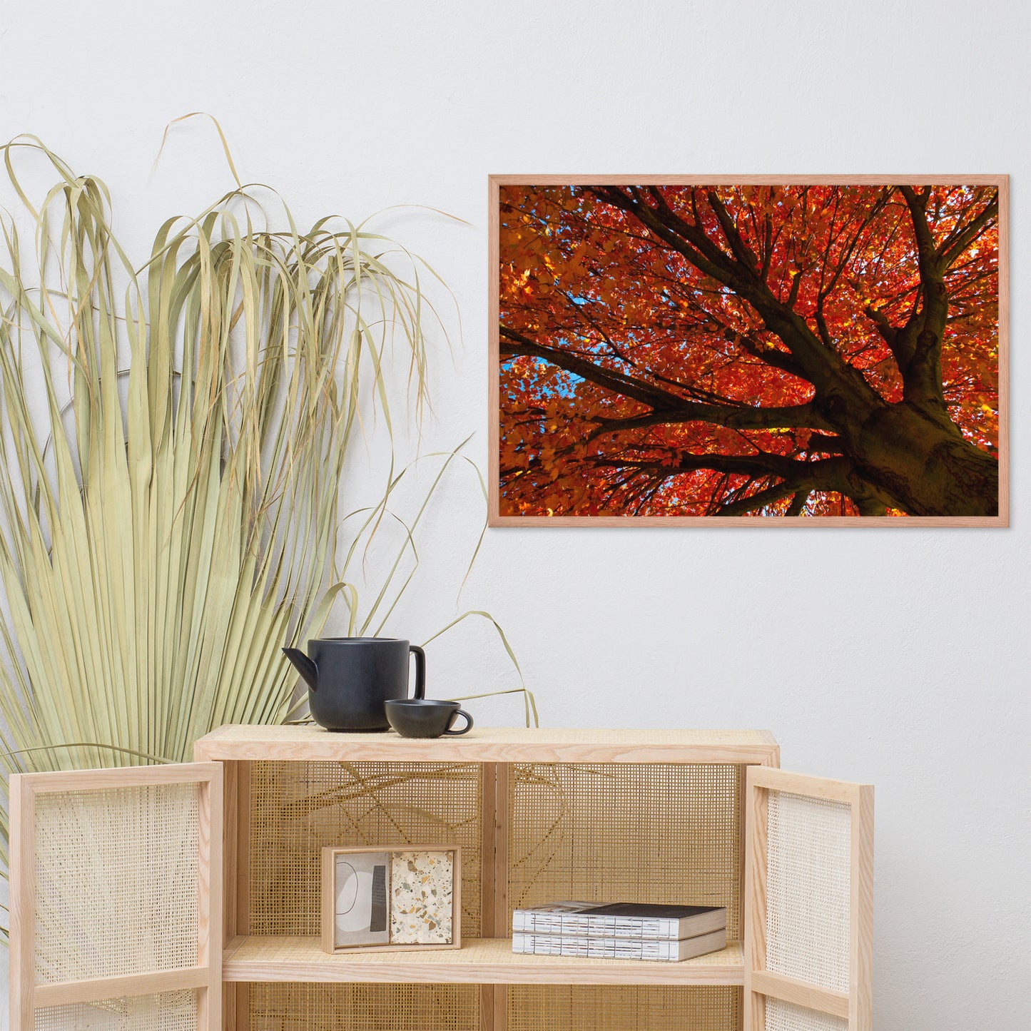 Shimmering Orange Botanical Nature Photo Framed Wall Art Print