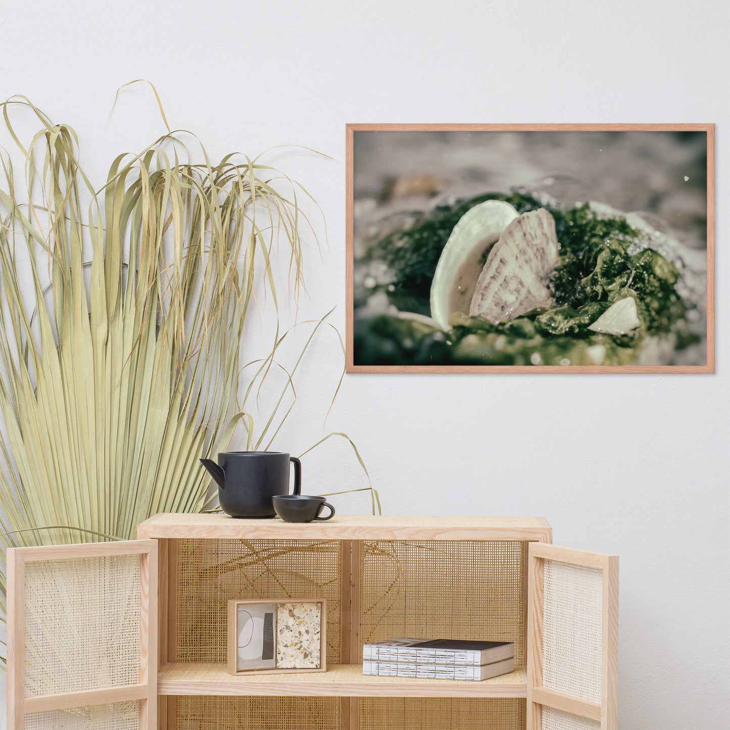 Seaweed and Shells Coastal Nature Photo Framed Wall Art Print