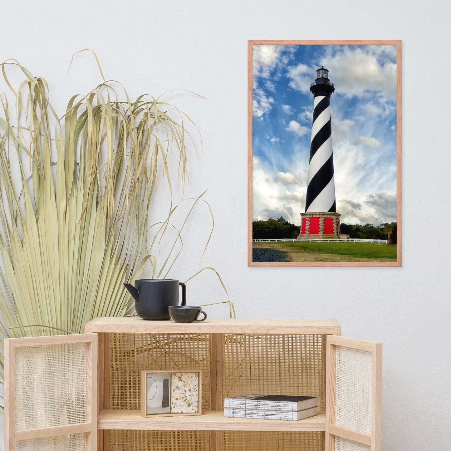 Cape Hatteras Lighthouse Coastal Landscape Framed Photo Paper Wall Art Prints