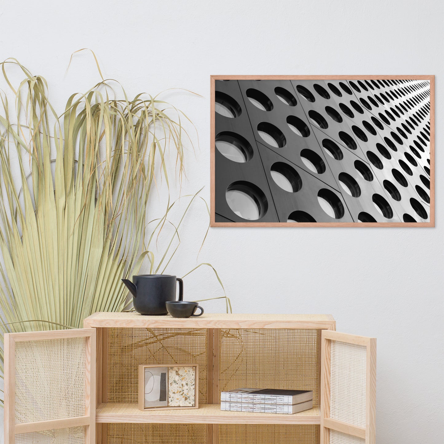 Binary Rhythm Architectural Photograph Framed Wall Art Print