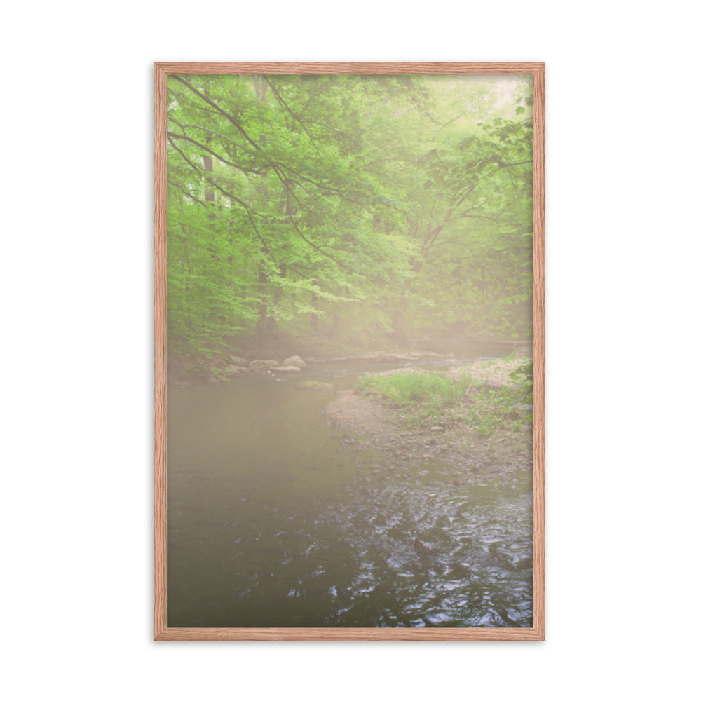 Early Morning Fog on the River Landscape Framed Photo Wall Art Prints