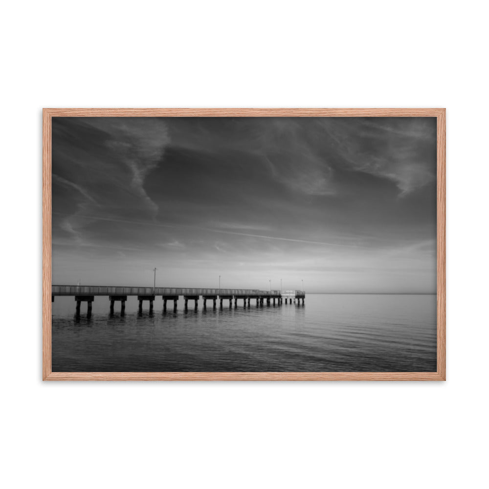 End of the Pier Black and White Framed Photo Wall Art Prints