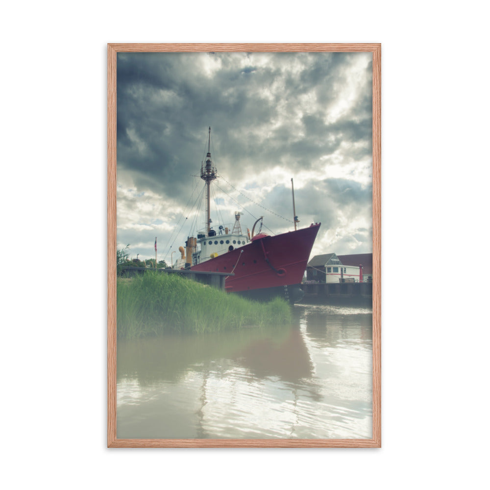 Foggy River Coastal Landscape Framed Photo Paper Wall Art Prints