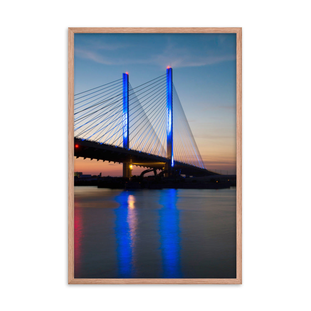 Indian River Bridge 2 Urban Landscape Photo Framed Wall Art Print