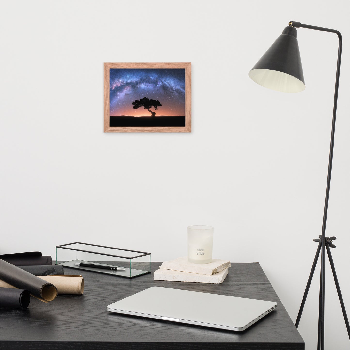 Solitary Sentinel Milky Way Arch and Tree Night Galaxy Framed Wall Art Prints