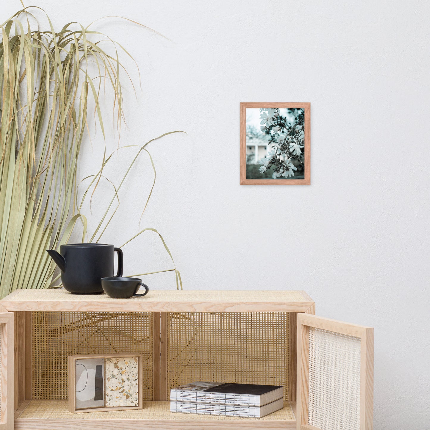 Mansion Blooms Floral Landscape Photo Framed Wall Art Print