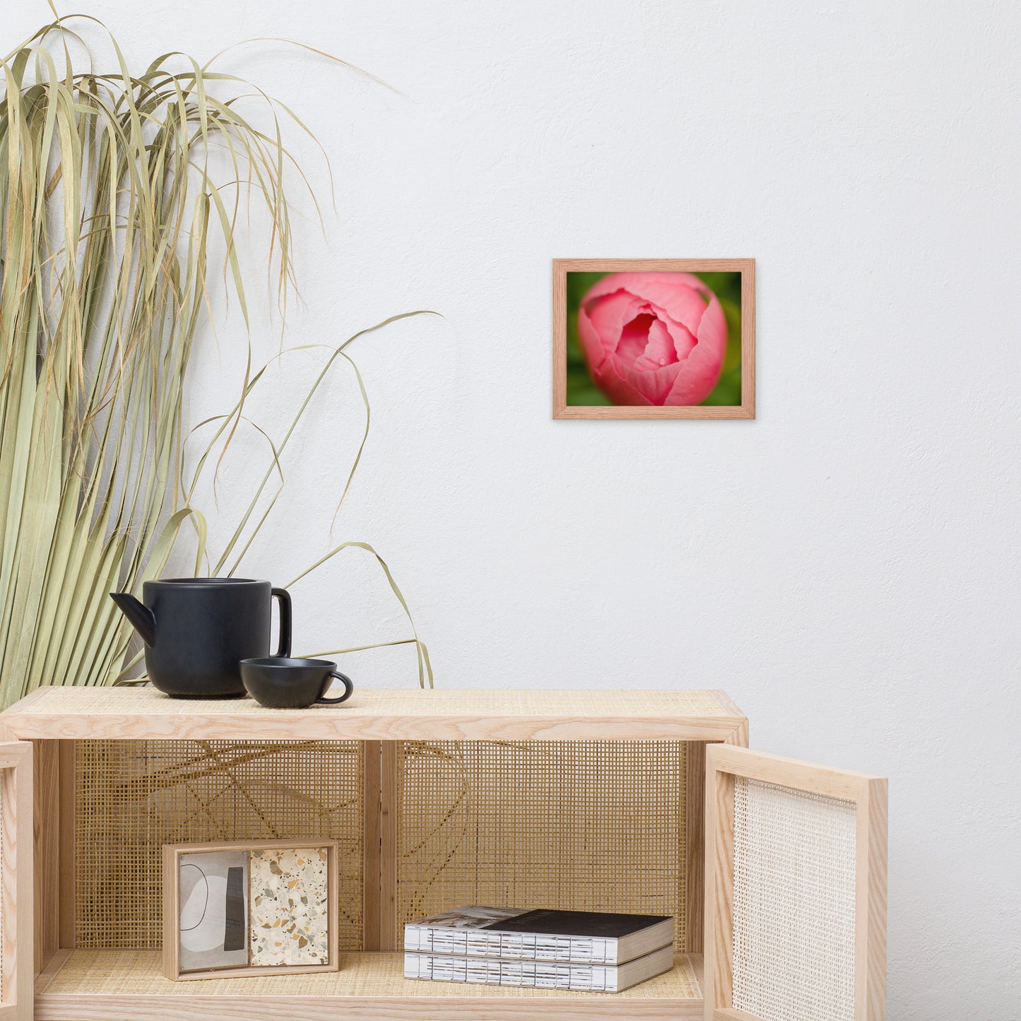 Peony Bud Floral Nature Photo Framed Wall Art Print