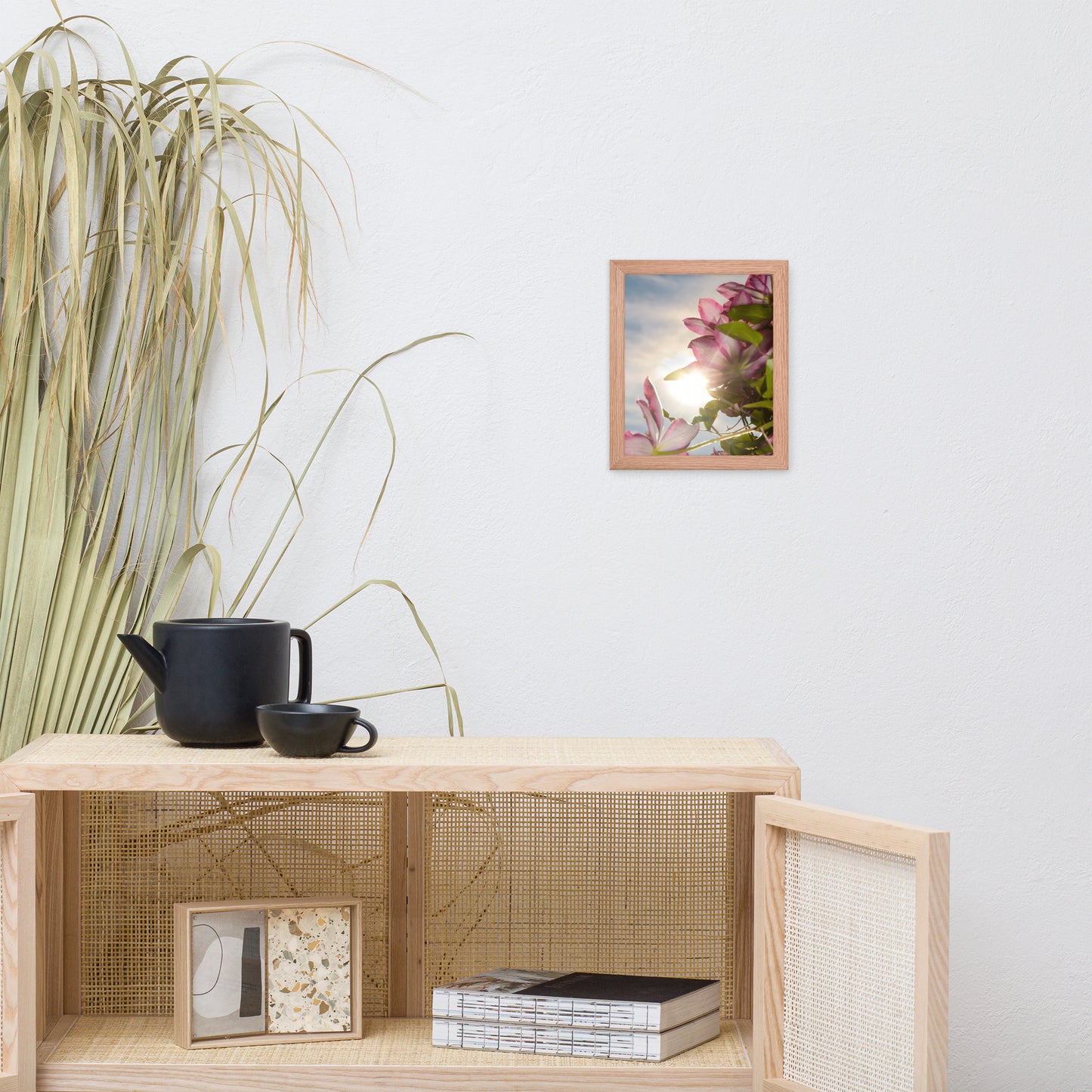 Towering Clematis Floral Nature Photo Framed Wall Art Print
