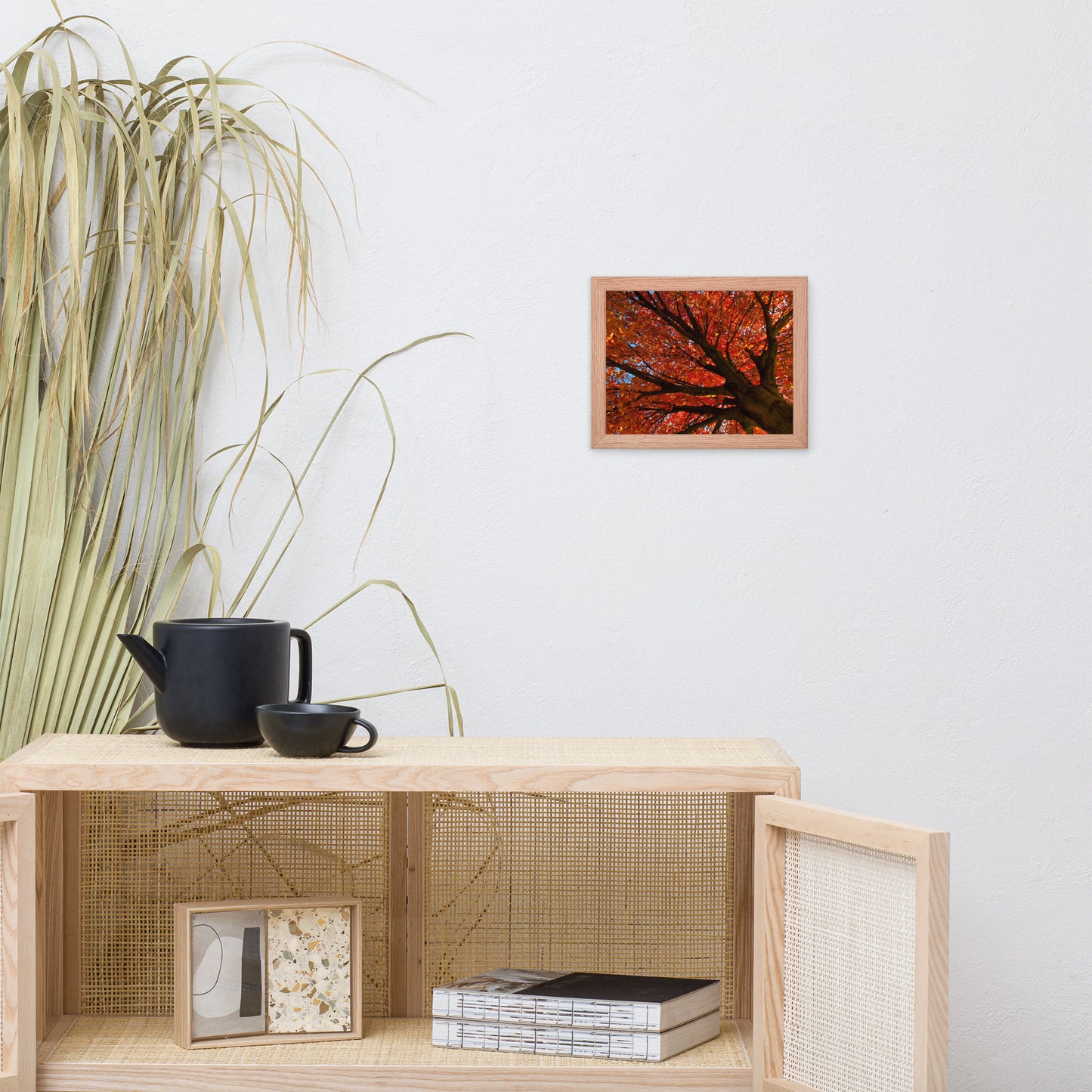Shimmering Orange Botanical Nature Photo Framed Wall Art Print
