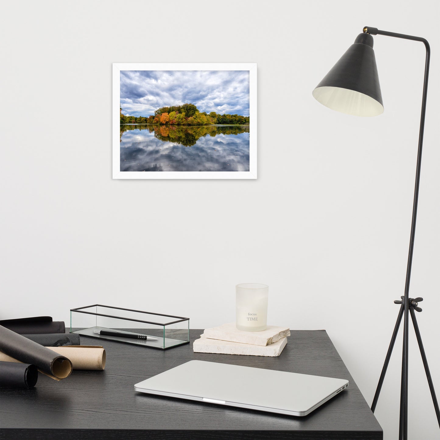Wall Art For Businesses: Autumn Reflections - Rural / Country / Farmhouse Style Landscape / Nature Photograph Framed Wall Art Print - Artwork