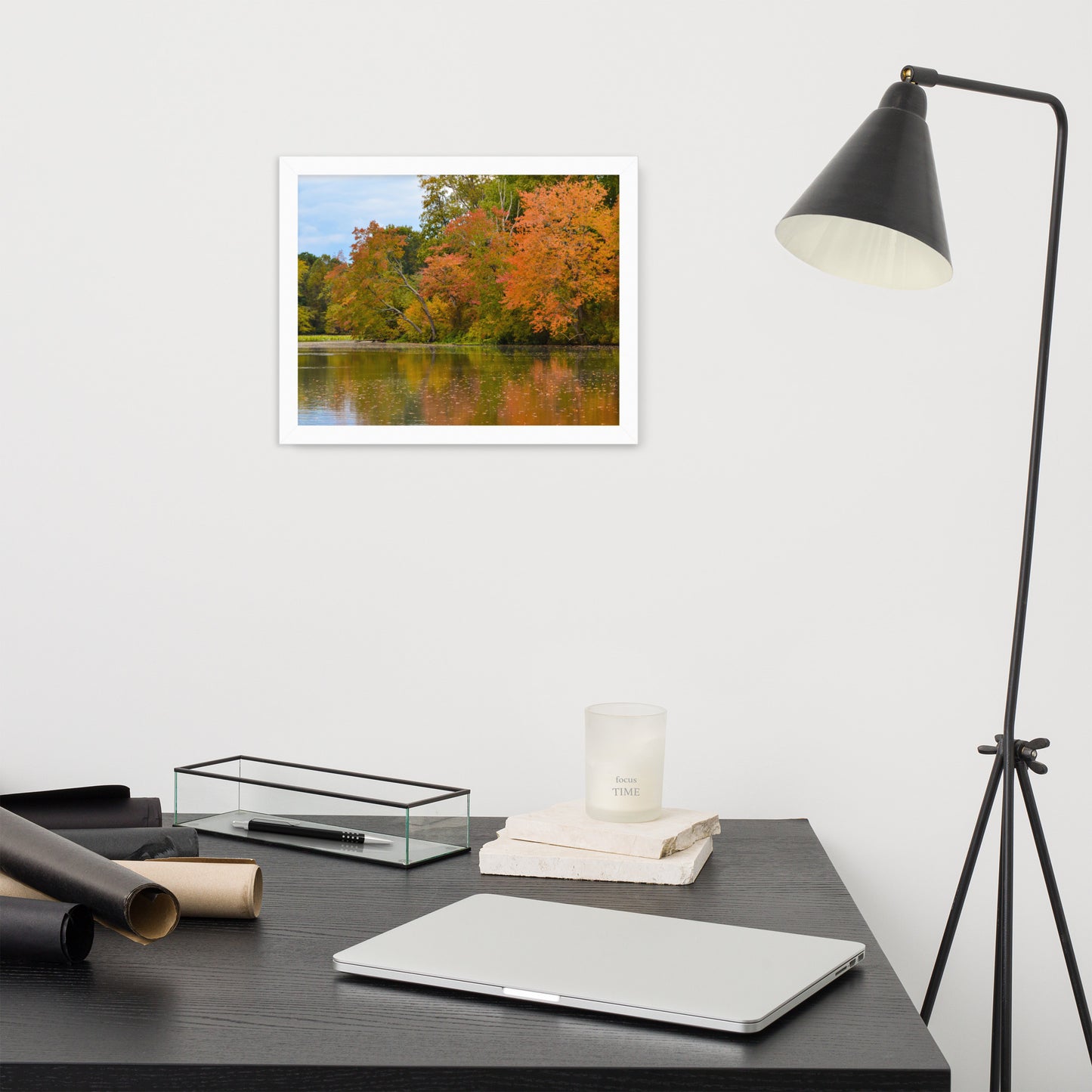 Laundry Room Framed Prints: Autumn Tree Line - Rural / Country Style Landscape / Nature Photograph Framed Wall Art Print - Wall Decor - Artwork