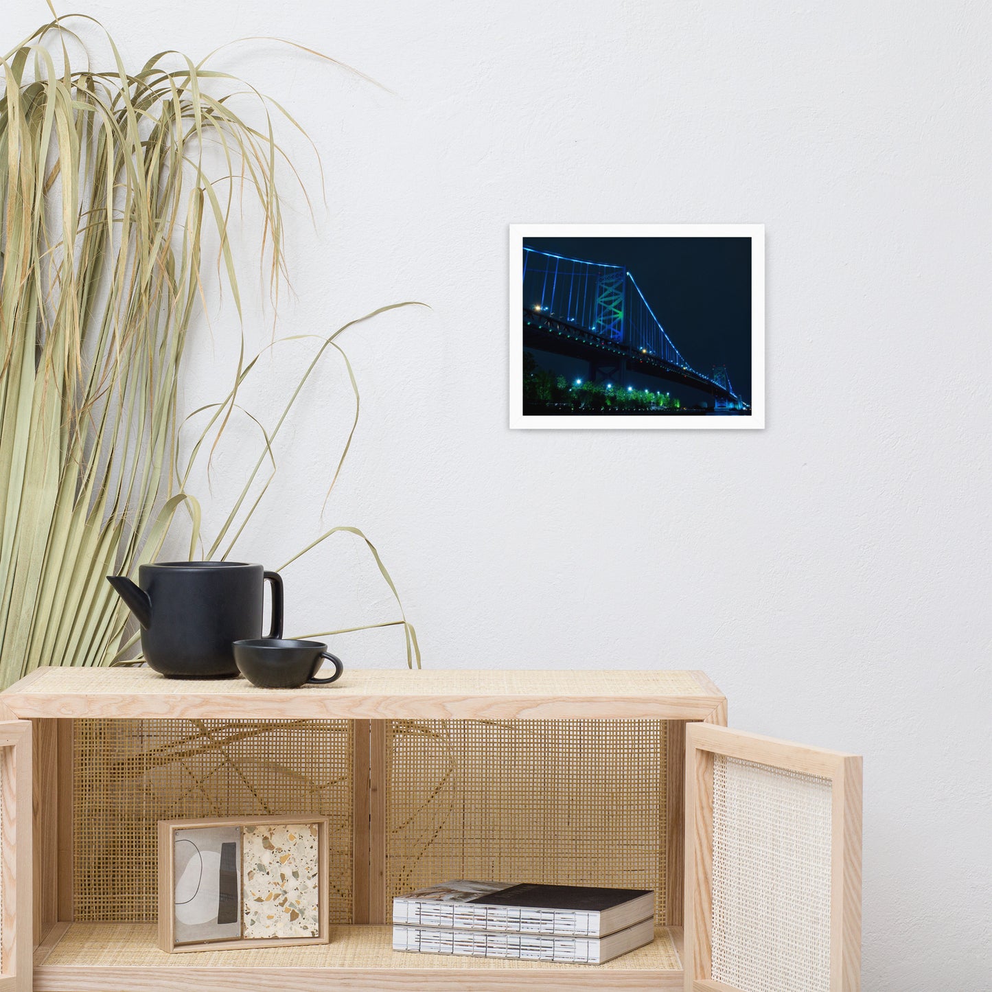 Ben Franklin Bridge Urban Landscape Photo Framed Wall Art Print