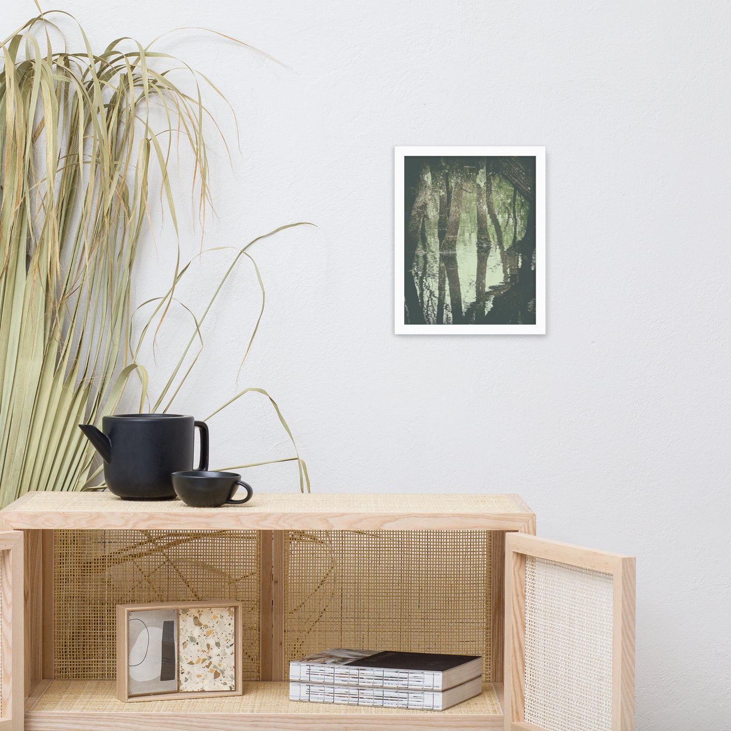 Early Spring Reflections on the Marsh Botanical Nature Photo Framed Wall Art Print