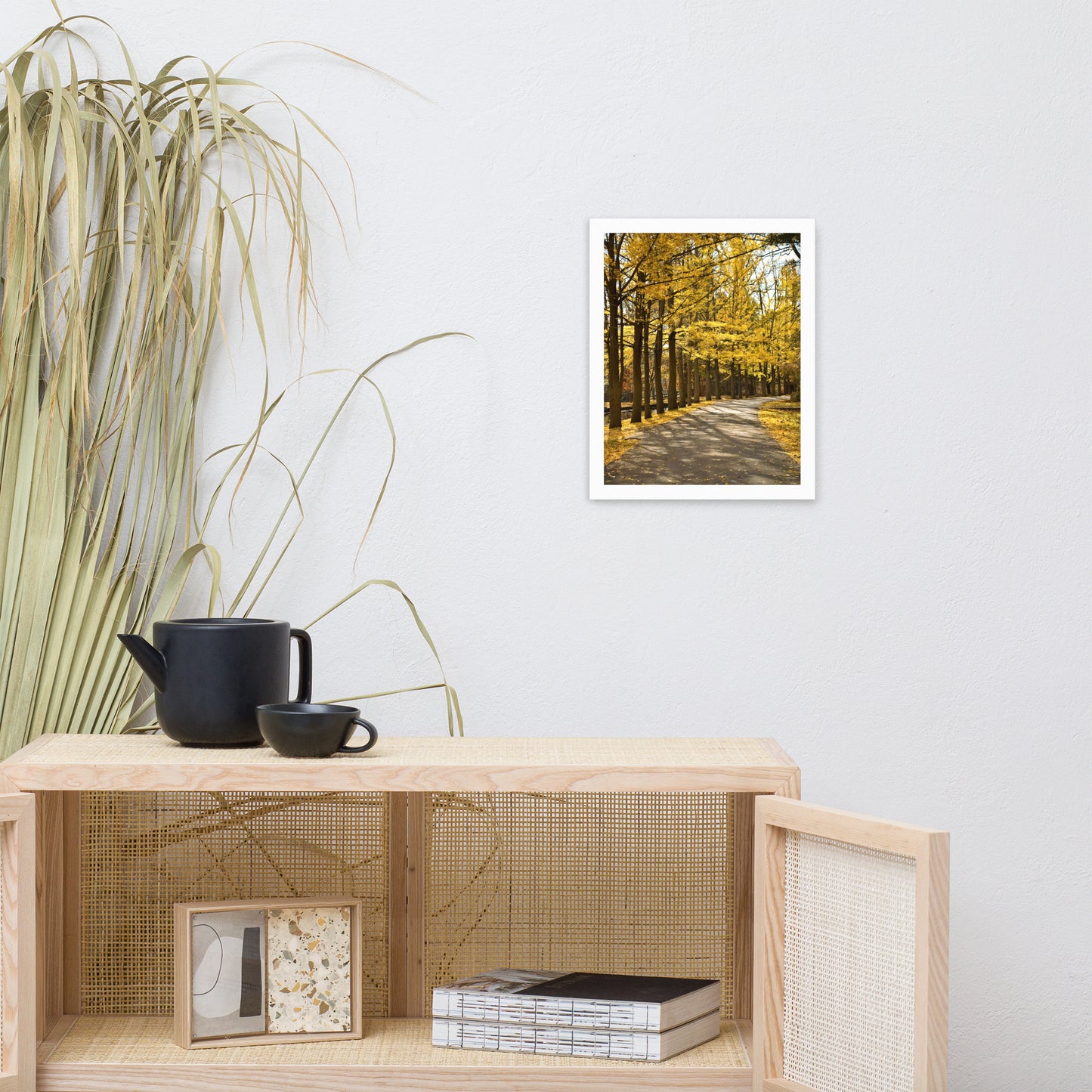 Fall Path Nature Landscape Framed Photo Paper Wall Art Prints