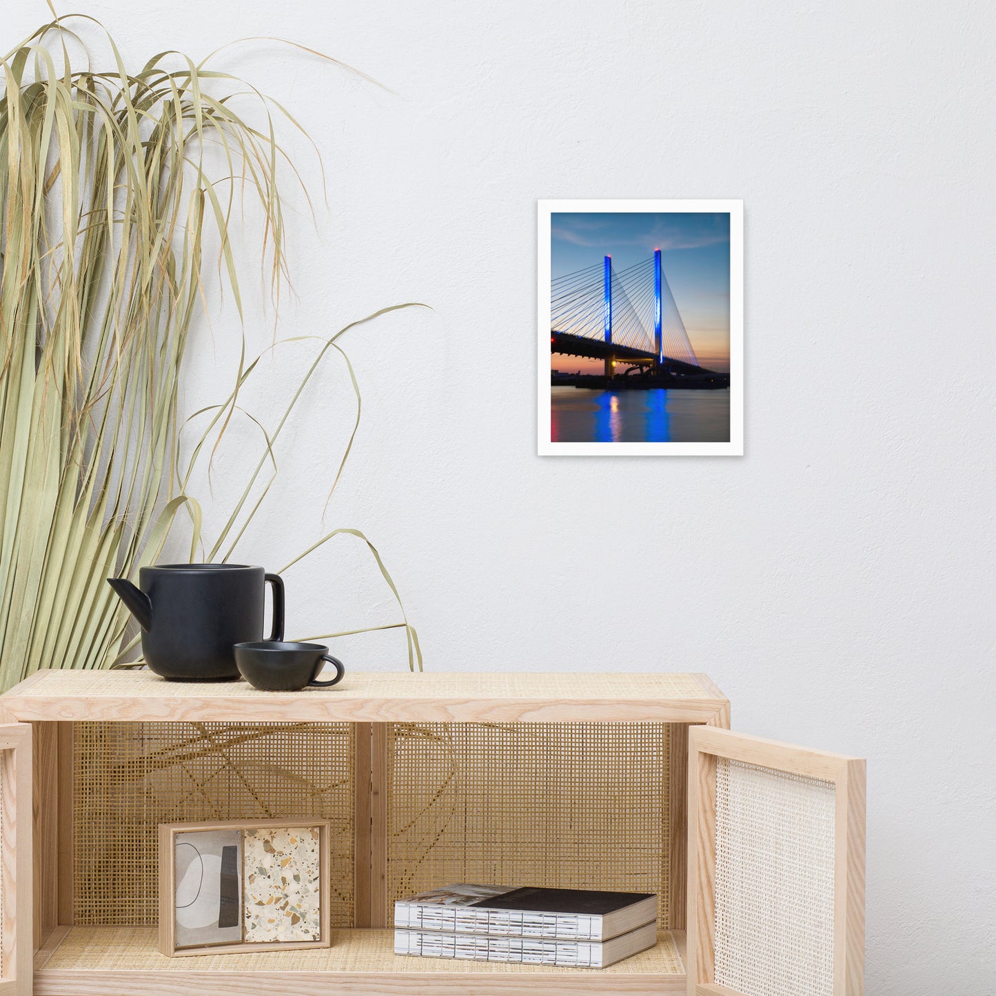 Indian River Bridge 2 Urban Landscape Photo Framed Wall Art Print
