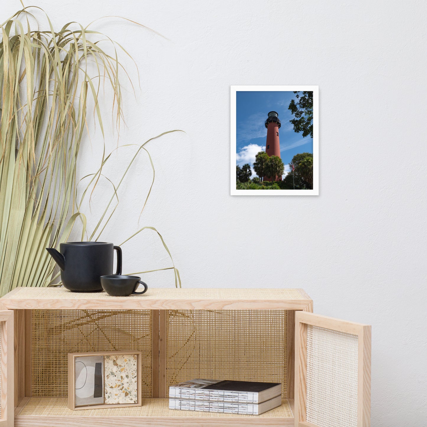 Jupiter Lighthouse 2 Color Framed Photo Paper Wall Art Prints