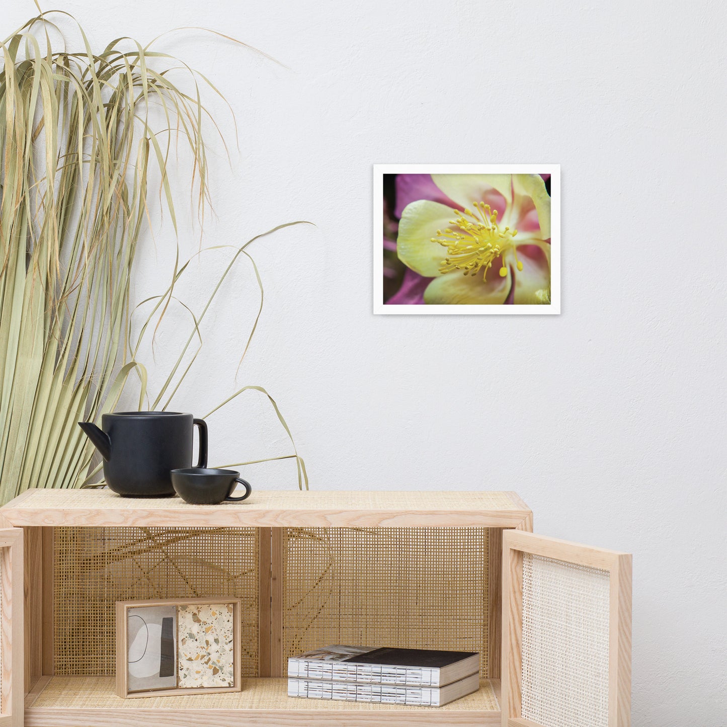 Delicate Columbine Floral Nature Photo Framed Wall Art Print