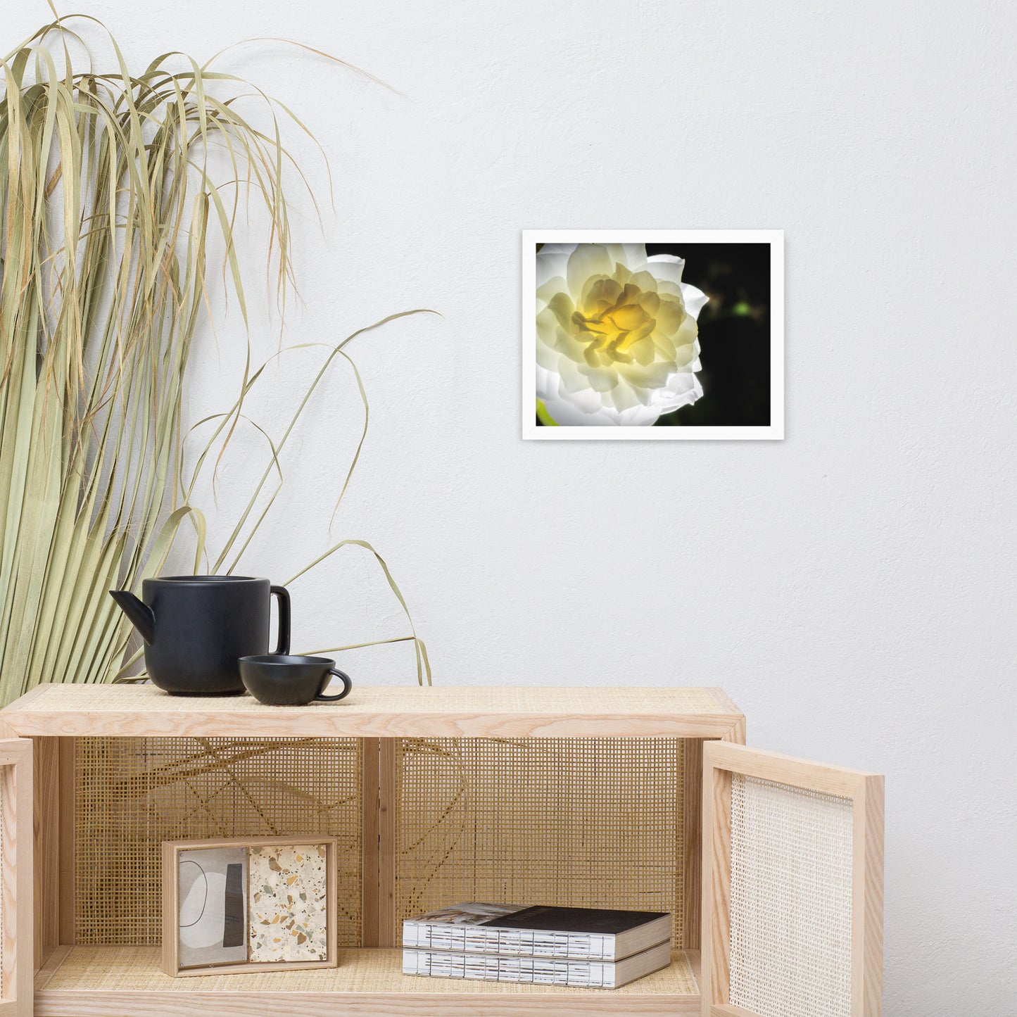 Glowing Rose 2 Floral Nature Photo Framed Wall Art Print