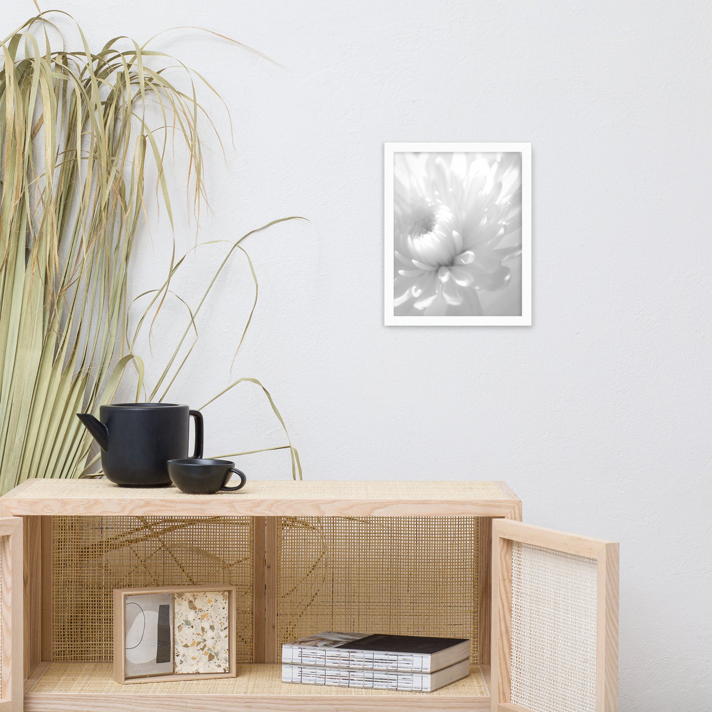 Infrared Flower Black and White Floral Nature Photo Framed Wall Art Print