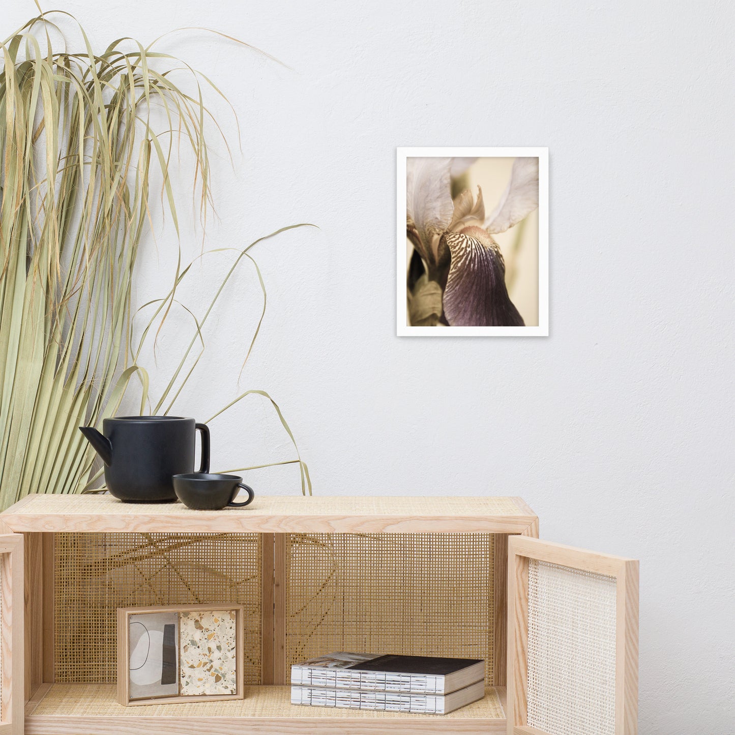 Japanese Iris Delight Aged Framed Photo Paper Wall Art Prints
