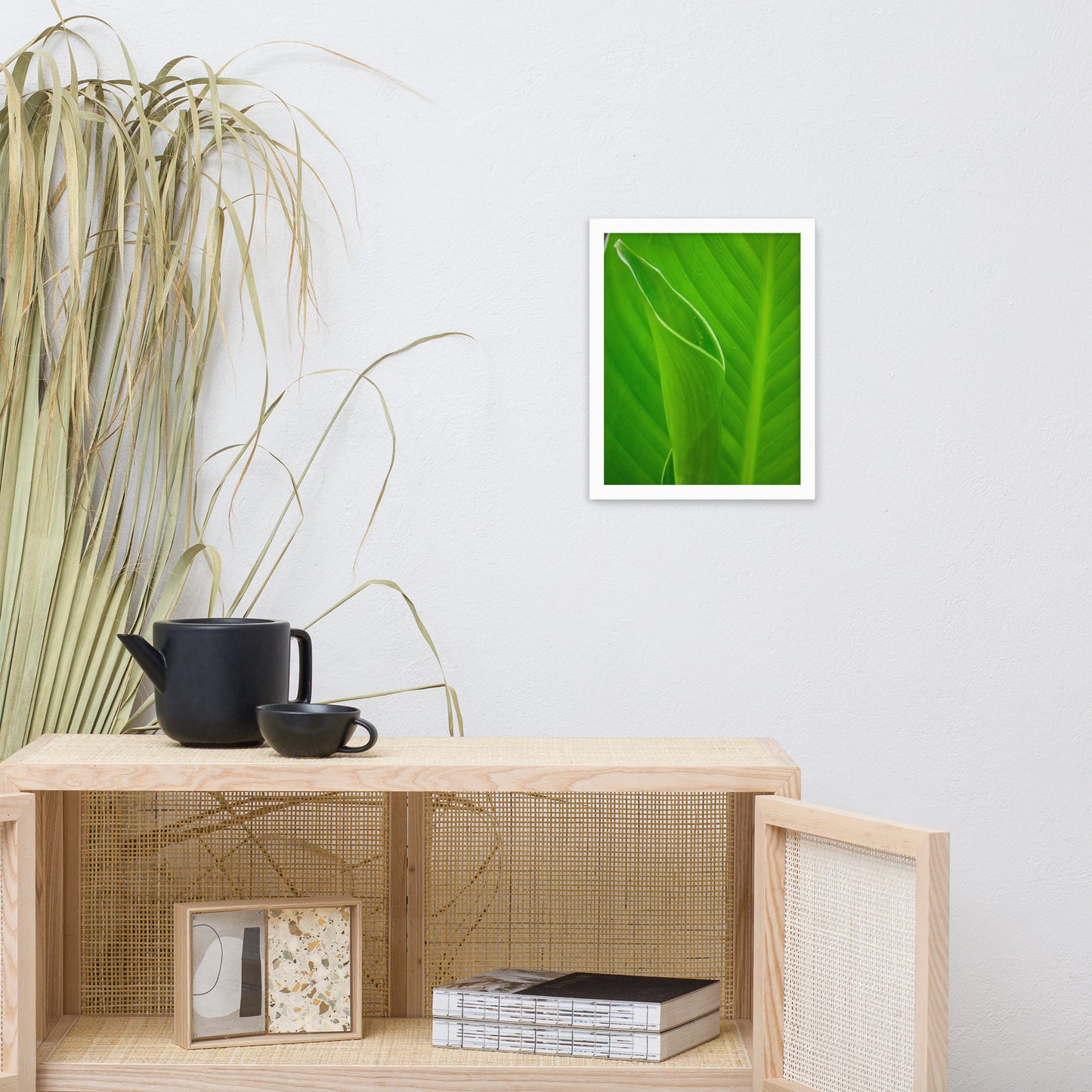 Leaves of Canna Lily Botanical Nature Photo Framed Wall Art Print