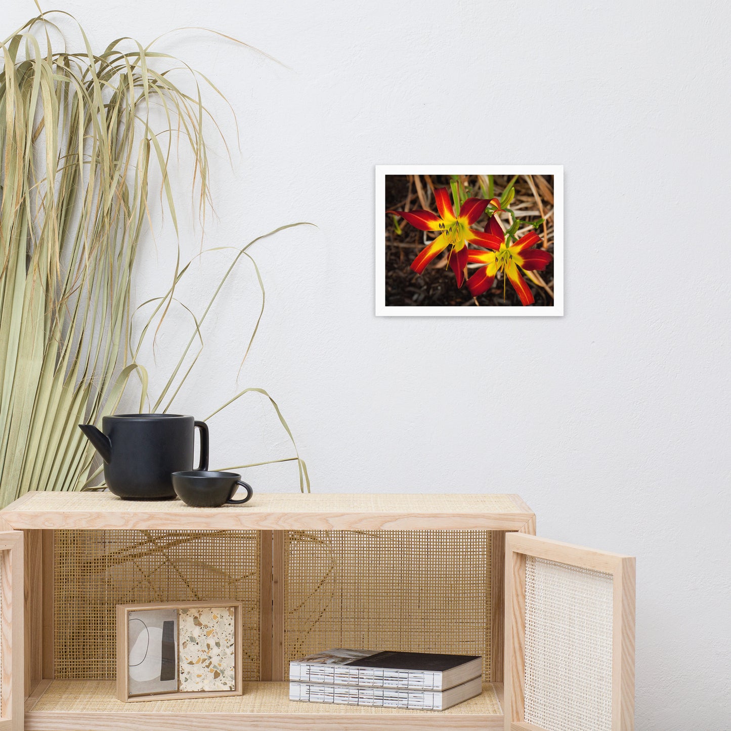 Royal Sunset Lily Floral Nature Photo Framed Wall Art Print